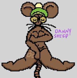 1girls danny_sheep exposed female furry furry_female mouse original original_character pixel_art sad sitting_on_floor