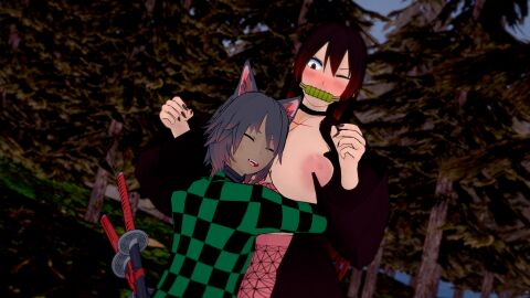 3d adopted_son adoptive_mother annoyed blush breasts breasts_bigger_than_head breasts_out brown_hair brown_skin cat_boy cat_collar cat_ears cat_tail catboy claws cosplay dark-skinned_male dark_skin day demon_slayer embrace excited face_in_breasts female fog forest happy huge_breasts hugging human_female human_mother_baby_animal human_mother_catboy_son human_mother_humanoid_son humanoid_male incest interracial interracial_incest interspecies interspecies_incest jocasta_(pr0x3r) kamado_nezuko larger_female light-skinned_female light_skin long_hair male male/female milf mother_and_son multicolored_hair needy nezuko_kamado nipples older_female outdoors pr0x3r rex_(pr0x3r) smaller_male smile smiling tanjiro_kamado white_skin white_skinned_female younger_male
