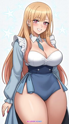 1girls ai_generated ai_loverhoney blonde_hair cleavage female kitagawa_marin large_ass large_breasts light_skin solo sono_bisque_doll_wa_koi_wo_suru thick_thighs