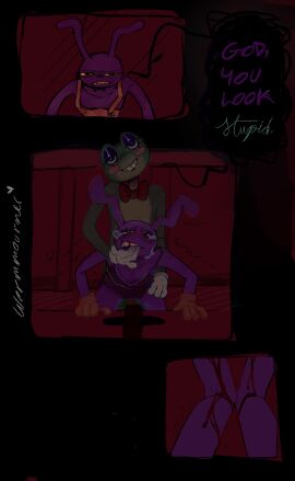 4_fingers absurd_res amphibian andromorph anthro bathroom blood_from_vagina blood_in_pussy bodily_fluids bow_tie clothing creepy_smile crying defloration dress duo female finger_in_mouth fingers frog glitch_productions half-closed_eyes hi_res intersex intersex/female jax_(tadc) lagomorph leporid makeup mammal narrowed_eyes questionable_consent rabbit ribbit_(tadc) shared_speech_bubble sharp_teeth smile speech_bubble tears teeth the_amazing_digital_circus wormmourner