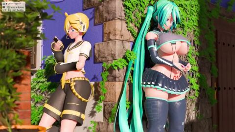 1boy 1futa 3d animated english futa_on_male futanari hatsune_miku kagamine_len peterraynor sound tagme video vocaloid voice_acted