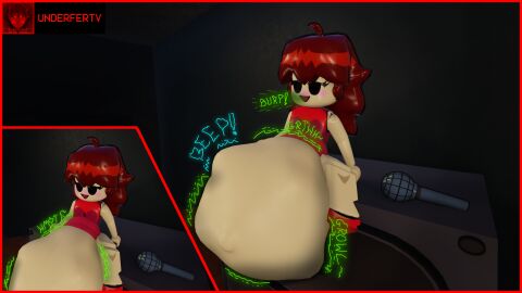 3d 3d_(artwork) belly belly_bulge big_belly big_thighs boyfriend_(friday_night_funkin) burp burp_cloud burp_fetish burping female friday_night_funkin girlfriend girlfriend_(friday_night_funkin) growling roblox stuffed stuffed_belly underfertv vore vore_belly