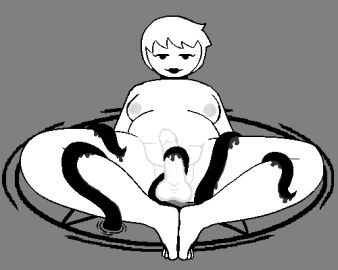 balls bedroom_eyes breasts bubblebeetea chubby chubby_female dickgirl erection feet female futanari homestuck horrorterrors humanoid humanoid_penis intersex nude penis pentagram rose_lalonde short_hair sitting slime solo spread_legs summoning_circle tentacle