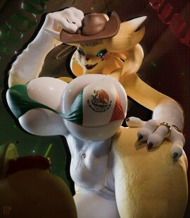 1girls 2020s 2024 3d 4_fingers anthro anthro_only anthrofied areola areolae big_breasts big_hands big_thighs bikini black_claws black_sclera blue_eyes blush breasts cameltoe celebration claws cleavage cowboy_hat dia_de_la_independencia_de_mexico digimon digimon_(species) digital_art digital_media earrings female female_focus female_only flag flag_bikini fur furry furry_female furry_only hat hi_res high_resolution highres hips holidays large_breasts large_thighs long_ears mexican_female mexican_flag mexican_flag_bikini mexico navel navel_piercing nipple_bulge nipples panties pussy ring smile smiling solo solo_female solo_focus taomon taomon_(dogzeela) thick_thighs thighs vympel white_fur white_panties wide_hips yellow_fur