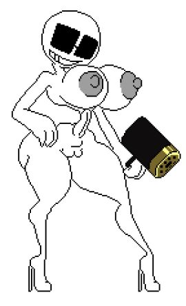 1girls areolae bachikin big_breasts breasts completely_nude female female_only full_body glasses hand_on_hip heels high_heels holding hyper-thin_waist keelgabeytheart looking_at_viewer marikinonline4 naked naked_female nipples nude nude_female pussy skinny_waist smile solo solo_female sunglasses