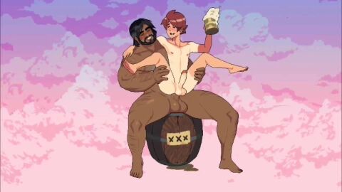 2boys age_difference anal anal_penetration anal_sex animated ass balls barrel beard beer_mug big_dom_small_sub black_hair brown_hair cloud_meadow completely_naked cum cum_in_ass dark-skinned_male dark_skin drinking erect_while_penetrated evan_(cloud_meadow) facial_hair femboy gay gay_sex hanging_balls kiram_musgood_(cloud_meadow) legs_held_open light-skinned_male light_skin male male_only mp4 muscular muscular_male mustache no_sound older_male_and_younger_male penis penis_size_difference pleasure_face pulsating_cumshot reverse_cowgirl_position s-purple shorter_than_30_seconds size_difference spread_legs twink video yaoi