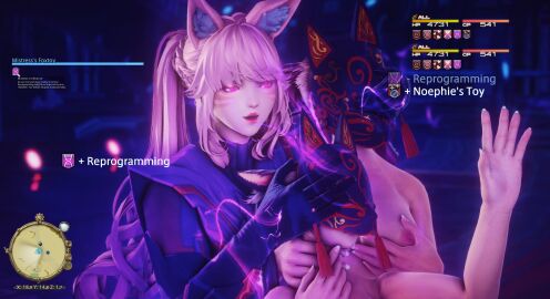 3d assisted_fellatio blowjob brainwashing breasts controlled debuff english fellatio female final_fantasy final_fantasy_xiv fox_girl fox_mask futa_on_female futanari game_mechanics gameplay_mechanics gpose_(ffxiv) hud hypnosis hypnotic_visor intersex mask masked master mind_control miqo'te miwwuh naked noephie_luneau nude oral reprogramming servant serve sex_slave slave status_effect submissive submit tagme teamwork trance turned_submissive user_interface worship