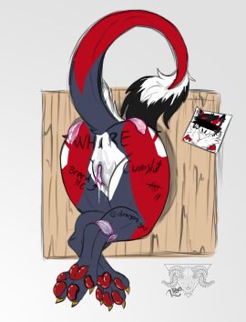 after_rape after_sex after_vaginal anthro anus ass bodily_fluids body_writing bondage captured condom condom_in_pussy condom_inside cum cum_in_pussy cum_inside degradation dragon eyes_crossed_out feet female filled_condom foot_focus free_use fur furred_dragon furred_scalie genital_fluids genitals glory_hole glory_wall hi_res hole_in_wall humiliation insult kibacreations krystaline multicolored_body mythological_creature mythological_scalie mythology pawpads paws perineum photo plump_labia portrait_(object) presenting presenting_anus presenting_hindquarters presenting_pussy profanity public public_humiliation public_use pussy raised_tail red_body scalie sexual_barrier_device simple_background slur solo solo_focus stuck tail tally_marks text text_on_body through_wall vaginal_penetration wall_(structure) wood wood_wall