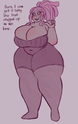 1girls askora breasts female huge_breasts mei_hatsume my_hero_academia pink_hair tagme thick_thighs