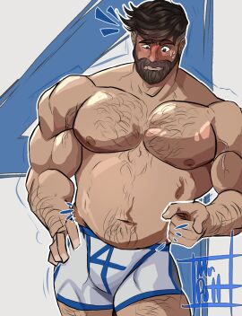 bara beard biceps bulge chubby_male daddy dilf flaccid gay gay_art male male_nipples male_only marvel marvel_comics marvel_rivals masculine_male mature_male mr_fantastic mr_fantastic_(marvel_rivals) mrputt muscular muscular_male nipples pecs reed_richards solo solo_male underwear yaoi