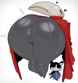 1boy 1girls anthro anus ass cape color colored edit edited female female_focus gonzalo_costa hollow_knight hornet_(hollow_knight) large_ass male onaeane pussy silksong thick_thighs thighs white_background