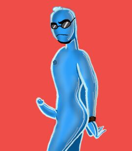 blue_body cell_(organism) erection hands_behind_back male male_only osmosis_jones osmosis_jones_(character) sunglasses tagme