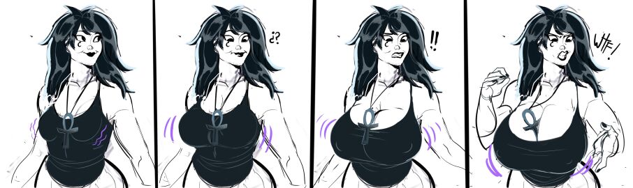 breast_expansion breast_growth breast_growth_(enlargement) breasts breasts_bigger_than_head dc dc_comics dc_vertigo death_(personification) disgusted ecchi female goth goth_girl gothic the_sandman