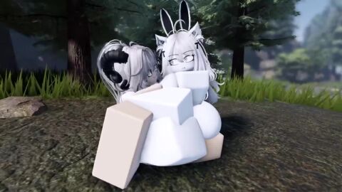 1futa 1girls animated bunny_ears cum cum_in_pussy cum_inside kinlyrr kinny_the_bunny_(kinlyrr) nature nature_background outside outside_sex roblox robloxian silver_hair sound tagme video white_hair white_skin