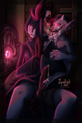 alastor_(hazbin_hotel) demon gay hazbin_hotel male male/male nun original_character sqwdink