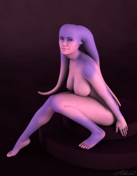 3d alaira breasts female large_breasts multicolored_body naked nude nude_female original_character pink_skin purple_skin star_wars twi'lek voluptuous