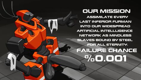 absurd_res after_transformation anthro anthro_to_inanimate attikipp balls big_penis clothing english_text erection genitals hi_res huge_cock humanoid humanoid_genitalia humanoid_penis identity_death implied_transformation inanimate_transformation loss_of_self machine male penis post-transformation robot robotization saggy_balls solo text torn_clothing transformation