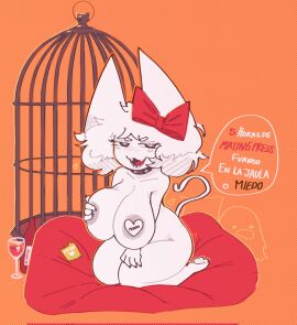 cat_girl female original_character soso_(sosohippus) sosohipus sosopapus spanish_text