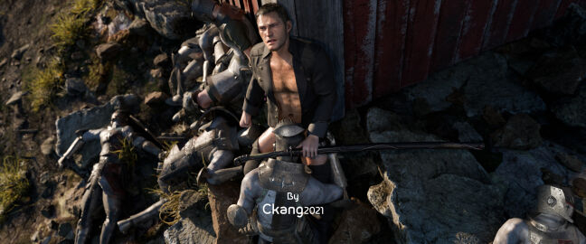 3d 3d_(artwork) 3d_model blowjob blowjob_only ckang2021 clothed_sex cor_leonis final_fantasy final_fantasy_xv gay gay_blowjob gay_oral gay_sex male male_only multiple_boys multiple_males no_visible_genitalia outdoors pants_down square_enix