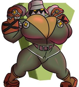 big_breasts breasts cleavage female genderswap genderswap_(mtf) guilty_gear guilty_gear_strive guilty_gear_xrd huge_breasts kingretrokirby potemkin rule_63 tagme thick_thighs wide_hips