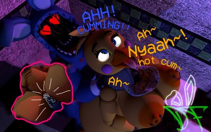 1boy 1girls 3d ass balls big_ass big_balls big_breasts big_butt big_penis bonniexchica breasts cum cum_in_pussy cum_inside dolfix female five_nights_at_freddy's fnaf male nipple_piercing nipples penis piercing pussy runaboo_chica straight toy_chica_(fnaf) withered_bonnie