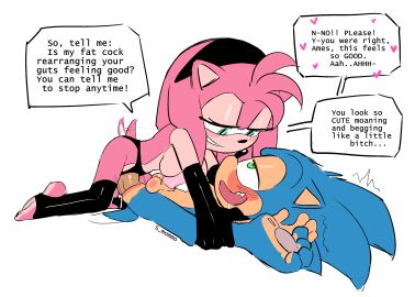 amy_rose balls dominant_female elbow_gloves fellatio female furry latex_clothing leggings legs_up male muttgirl peggy_carter penis pov sega sex smommo sonic_(series) sonic_the_hedgehog strap-on submissive_male tailwag