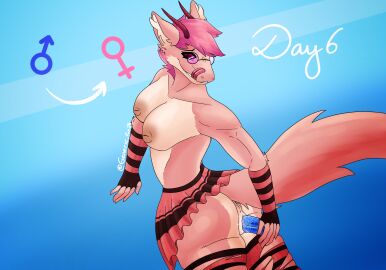 absurd_res anthro arm_warmers armwear artfox26 ass big_ass big_butt black_sclera bottomwear clothed clothing clothing_lift dildo dildo_in_pussy dildo_insertion eyewear female fluffy fluffy_tail fur generic_fur glasses hair hi_res horn inner_ear_fluff legwear licking looking_back looking_pleasured masturbation nardoragon pattern_clothing pattern_legwear penetration pink_body pink_eyes pink_fur pink_hair pussy raised_bottomwear raised_clothing raised_skirt sex_toy sex_toy_in_pussy sex_toy_insertion simple_background skirt skirt_lift solo stockings striped_clothing striped_legwear stripes sunglasses tail tan_body tan_fur thick_thighs thigh_highs tongue tongue_out torn_clothing torn_legwear torn_stockings tuft turning_around vaginal_penetration wardrobe_malfunction wearing_glasses