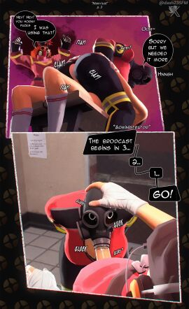 3d bench blowjob comic comic_page dash23 english_text female fempyro mask page_3 page_number pyro_(team_fortress_2) scout_(team_fortress_2) sex sfm source_filmmaker straight team_fortress_2