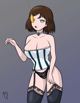 1girls 2d 2d_animation animated big_breasts bioshock bioshock_infinite blue_eyes breasts busty corset elizabeth_comstock female female_focus female_only harvestman_here hourglass_figure hypnosis lingerie mesmerized mind_control open_mouth pendulum short_hair wide_hips