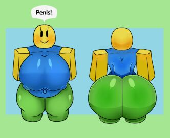 1girls ass big_ass big_butt blocky_body breasts bubble_ass bubble_butt female huge_breasts looking_at_viewer noob noob_(roblox) roblox robloxian tagme text thighs what zeraniumz