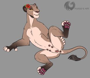 accessory animal_genitalia animal_pussy animal_vulva anus ass bodily_fluids breasts digital_media_(artwork) erect_nipples erection fan_character feet felid feline feline_genitalia feline_pussy feline_vulva female feral flower flower_in_hair fuegobloodwing2000 genital_fluids genitals gloves_(marking) hair hair_accessory head_markings hi_res hip_grab inviting inviting_to_sex leg_markings legs_up lion looking_at_viewer lying mammal markings nipples nude nude_female on_side open_mouth pantherine pawpads paws plant presenting presenting_anus presenting_pussy presenting_vulva pussy raised_hips raised_tail simple_background smile socks_(marking) solo spread_legs spreading tail tail_tuft toes tuft vaginal_fluids vita_(caviaporcellus27) vulva wide_hips