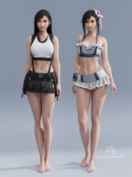 3d athletic_female barefoot belly_button big_breasts bikini billyhhyb black_hair blender bra breasts feet female final_fantasy final_fantasy_vii final_fantasy_vii_rebirth hourglass_figure long_hair looking_at_viewer panties skirt slim_waist sports_bra sportswear tagme thick_thighs tied_hair tifa_lockhart tifa_lockhart_(shining_spirit) top wide_hips