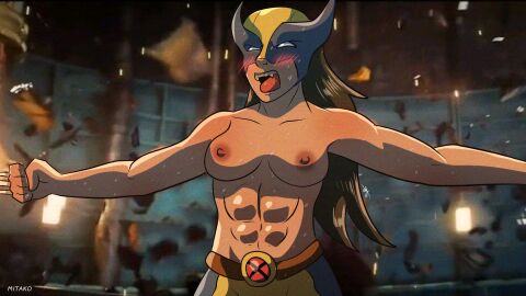 1girls abs areola areolae big_breasts blush blush_lines blushing breasts deadpool_&_wolverine_(2024) female female_focus female_only laura_kinney marvel marvel_comics mitako movie_reference nipples nude nude_female parody scene_reference solo wolverine_(x-23) wolverine_(x-men) x-23 x-men