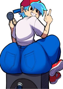 1boy 2020s 2024 2d 2d_(artwork) 2d_artwork ass back_view backwards_baseball_cap backwards_cap backwards_hat big_ass big_butt blackwhiplash blue_jeans blue_pants bottom_heavy bottom_heavy_femboy bottomwear boyfriend_(friday_night_funkin) bubble_ass bubble_butt bwl clothed clothed_male clothing cyan_hair digital_drawing_(artwork) digital_media_(artwork) edit fat_ass fat_butt femboy femboyfriend footwear friday_night_funkin fully_clothed fully_clothed_male hat hips holding_object huge_ass huge_butt jeans large_ass large_butt legs light-skinned_male light_skin looking_at_viewer looking_back looking_back_at_viewer male male_only microphone pants peace_sign rear_view red_baseball_cap red_cap red_hat red_shoes shirt shoes sitting sitting_down smile smiling_at_viewer solo solo_male thick thick_ass thick_butt thick_hips thick_legs thick_thighs thighs topwear transparent_background white_shirt wide_hips wide_thighs