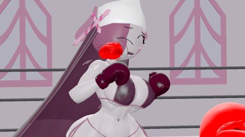 2girls 3d 3d_(artwork) big_breasts bikini boxing boxing_gloves boxing_ring breasts catfight dark_purple_boxing_gloves dark_purple_gloves female female_focus female_only female_pov fight fighting fighting_ring friday_night_funkin girlfriend_(friday_night_funkin) gloves habit huge_breasts large_breasts nun part_of_a_set pov pov_boxing punch punching punching_face red_boxing_gloves red_gloves rngsucks ryona sarvente_(dokki.doodlez) vs