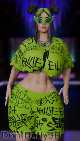 1girls 3d 3d_(artwork) alternate_ass_size alternate_breast_size ass billie_eilish billie_eilish_(fortnite) black_hair blender blender_(artwork) blender_(software) breasts celebrity crop_top dont_bully_(artist) female green_clothing hair_dye huge_ass huge_breasts huge_butt light-skinned_female light_skin oversized_breasts pinup pinup_pose real_person sunglasses sunglasses_on_face tinted_eyewear voluptuous voluptuous_body voluptuous_female voluptuous_teenager