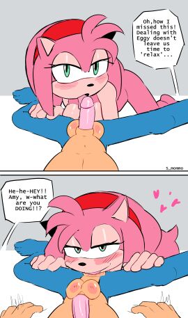 amy_rose balls fellatio female furry licking_ass licking_penis male muttgirl penis pov rimming sega smommo sonic_(series) sonic_the_hedgehog