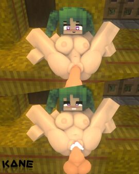 1boy 1girls 3d ass blue_eyes breasts carol_(kaneefox) cock comic cum cum_in_pussy cum_inflation cum_inside dick female gangbang green_hair horny_female human human_male humanoid_penis kane_(kaneefox) kane_(kanefox) kaneefox male mine-imator minecraft missionary_position nude nude_female outside penis pussy tagme vaginal_penetration wet_pussy zombie_girl