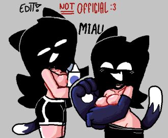 1girls 2d :d arcaned_roses black_hair black_pants cat_ears cat_girl cat_paws cat_tail catgirl edit edited female female_only light_skin long_hair milk milk_carton multiple_views mystery_(roses_arcaned) no_bra no_panties roses_arcaned solo tagme tail_plug