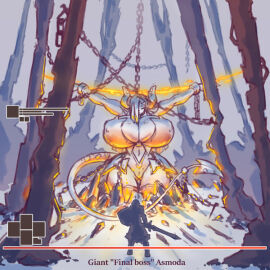boss_battle boss_monster breasts demon demon_girl demon_horns fantasy female giantess gui horns large_breasts monster_girl n647 original original_character