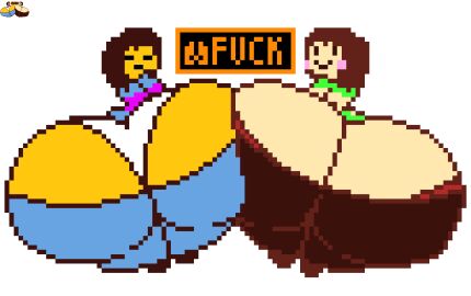ambiguous_chara ambiguous_frisk art_made_by_someone_else ass ass_bigger_than_head ass_cleavage ass_focus big_ass chara female_chara female_frisk femboy_chara femboy_frisk frisk huge_ass human male_chara male_frisk nonbinary_chara nonbinary_frisk not_made_by_me panties pixel_(artwork) pixel_art pixelated supersecretsoup_(artist) undertale underwear