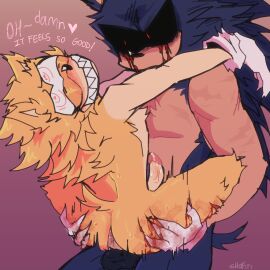 anal anal_sex anthro black_sclera claws creepypasta duo fleetway_comics fleetway_super_sonic furry furry_male gay gay_anal gay_sex gore male male/male scratch_marks scratching scratching_butt sex_from_behind shafiri sonic.exe sonic.exe_(creepypasta) sonic.exe_(series) sonic_(series) sonic_the_comic tagme xd