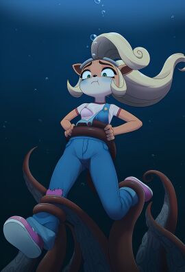 1girls activision ai_generated coco_bandicoot crash_(series) drowning encounter female labreed monster ocean peril tentacle tentacle_monster underwater underwater_peril
