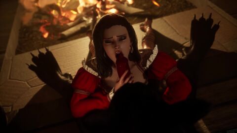 1boy 1boy1girl 1girls 3d 3d_animation animated anthro_on_human big_bad_wolf black_hair black_hair_female blowjob bookerdan canine_penis cum cum_on_chest cum_on_face cum_on_neck cumshot cumshot_on_chest cumshot_on_face doggy_style earrings facial fellatio glowing_eyes handjob licking_penis little_red_riding_hood moaning oral oral_sex red_dress red_riding_hood sideways_sex sound stand_and_carry_position standing_doggy_style stroking_penis sucking_penis tagme video werewolf wildlife_(video_game)