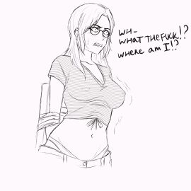 1girls animated animated_gif arms_behind_back blush body_invasion bondage breasts cleavage closed_eyes clothing compact_body creature_inside dialogue female glasses hypnosis long_hair midriff mind_control monochrome navel nipples open_mouth oral oral_invasion oral_possession panties paragenerous parasite penetration possession red_eyes restrained scared shirt slideshow stomach_bulge stomach_pregnancy tagme takeover tears throat_bulge wide_eyed worried