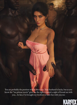 1girls 3boys 3d ashley_(karfex) bull_pov cheating cheating_girlfriend cheating_wife clothed_female_nude_male cuckold cuckolding dark-skinned_male dark_skin female imminent_sex interracial karfex male netorare netorase ntr original_character