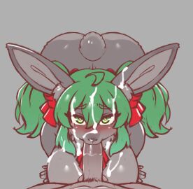 2023 5_fingers alice_(baelfire117) anthro anthro_focus anthro_penetrated ass bent_over big_ass big_breasts big_butt blush bodily_fluids breasts cum cum_in_hair cum_on_breasts cum_on_ear cum_on_face digital_drawing_(artwork) digital_media_(artwork) dobrota duo eyebrow_through_hair eyebrows eyelashes fellatio female female_focus female_penetrated fingers first_person_view fur genital_fluids green_eyebrows green_eyes green_hair grey_background grey_body grey_ears grey_fur grey_inner_ear grey_inner_ear_fluff grey_tail hair heart_eyes heart_symbol hi_res human human_on_anthro human_penetrating human_penetrating_anthro human_penetrating_female human_pov inner_ear_fluff interspecies lagomorph leporid long_hair looking_at_viewer male male/female male_penetrating male_penetrating_anthro male_penetrating_female male_pov mammal oral penetration penile penis rabbit sex short_tail simple_background solo_focus tail translucent translucent_hair tuft twintails two-tone_tail voluptuous_female