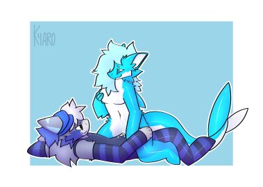 ana_(kyaro) anthro arm_tuft arm_warmers armwear beanie blue_body blue_fur blue_hair bodily_fluids body_hair breasts candy cheek_tuft clothing cum cum_inside cumshot_in_pussy dessert duo elbow_tuft facial_tuft female fish fluffy food food_creature fur furred_shark fuzzy genital_fluids gummy_(food) gummy_creature gummy_shark hair happy happy_trail hat headgear headwear hi_res holding_breast holding_leg holding_thigh kyaro legwear living_candy looking_pleasured lying male male/female marine navel on_back pattern_arm_warmers pattern_armwear pattern_clothing pattern_legwear penetration penile penile_penetration penis pussy seductive shark striped_arm_warmers striped_arms striped_armwear striped_clothing striped_legwear stripes swimwear translucent translucent_body translucent_hair translucent_penetration tuft