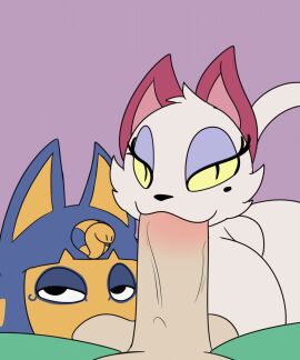 1boy 2025 2girls 5:6 animal_crossing animated ankha ankha_(animal_crossing) ass balls big_ass big_butt big_penis domestic_cat felid feline felis fellatio female female_penetrated fur genitals group group_sex hi_res male male/female male_penetrating male_penetrating_female mammal multiple_females multiple_girls nintendo olivia_(animal_crossing) oral oral_penetration penetration penile penis sasha_(animal_crossing) sex short_playtime starit sucking_balls sucking_testicles testicles threesome vertical_video yellow_body yellow_fur