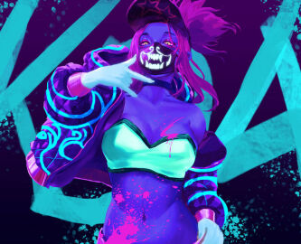 1girls 2d akali female female_focus female_only k/da_akali k/da_series league_of_legends tagme windami